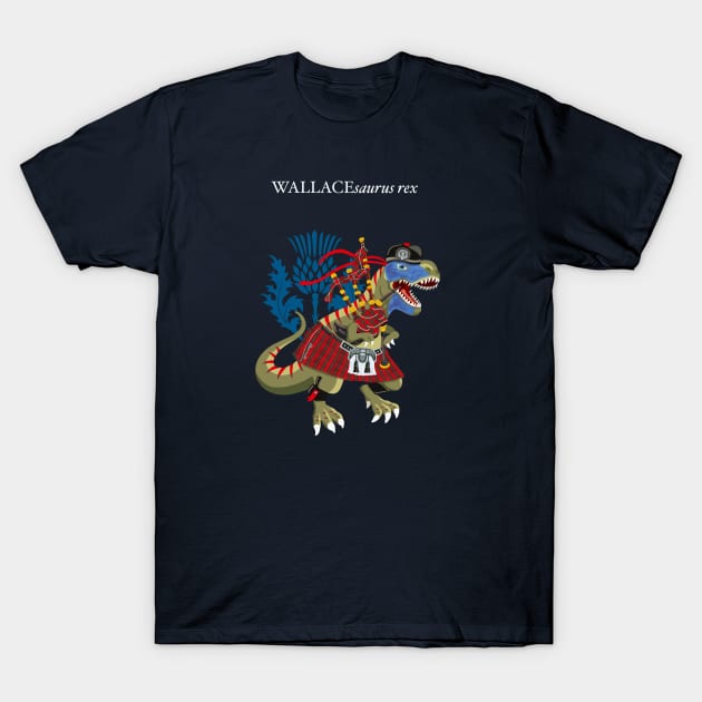 Clanosaurus Rex WALLACEsaurus Rex Wallace Family Tartan T-Shirt by BullShirtCo